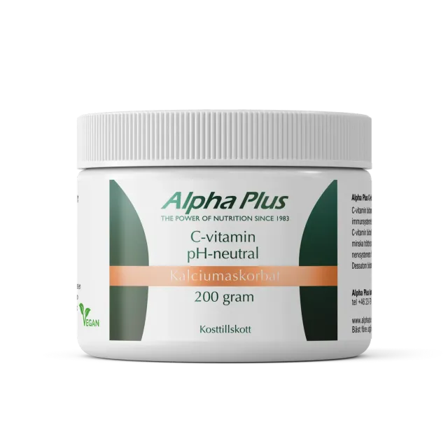 A+ C-vitamin pH-nøytral 200 g pulver kalsiumaskorbat mildt